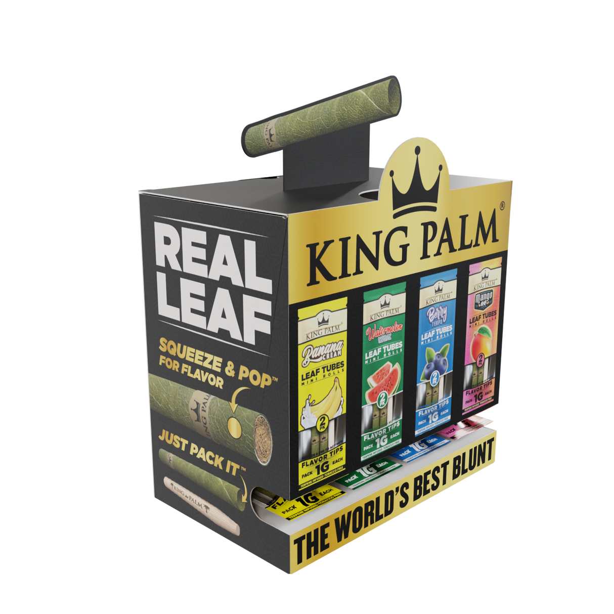 King Palm Mini Flavor Leaf Tubes Dispenser Display – 80ct