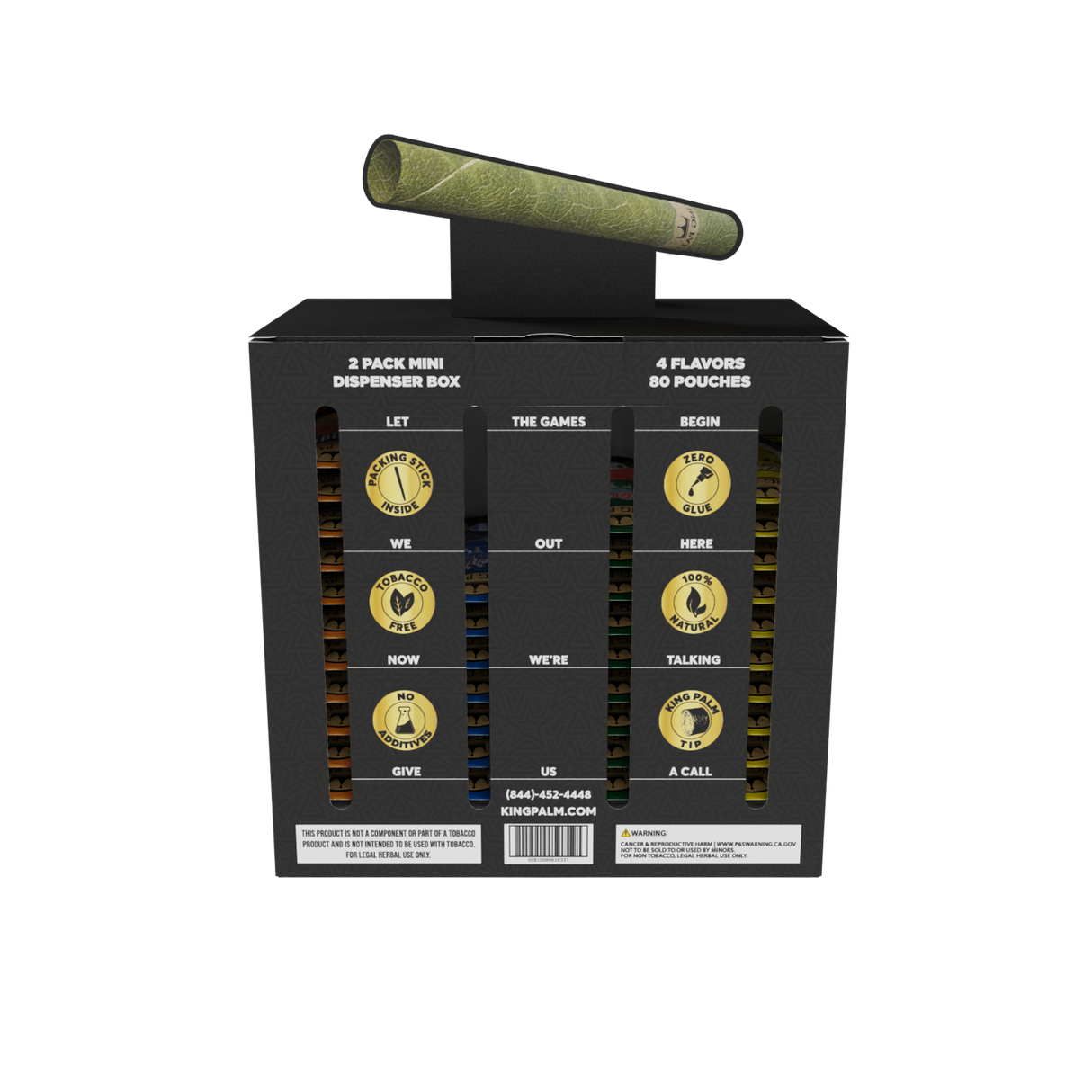 King Palm Mini Flavor Leaf Tubes Dispenser Display – 80ct