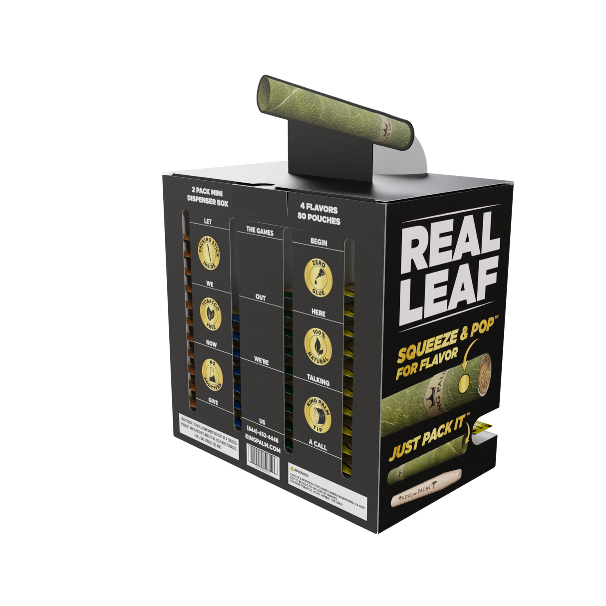 King Palm Mini Flavor Leaf Tubes Dispenser Display – 80ct