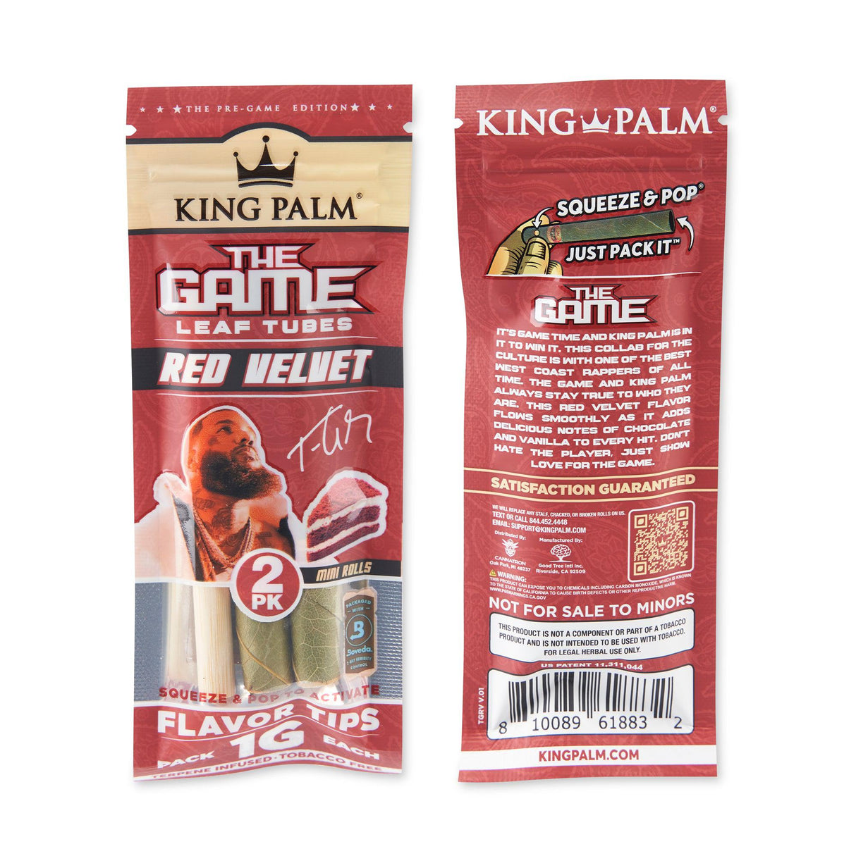 King Palm x The Game 2pk Flavored Mini Leaf Tubes 20ct – Red Velvet
