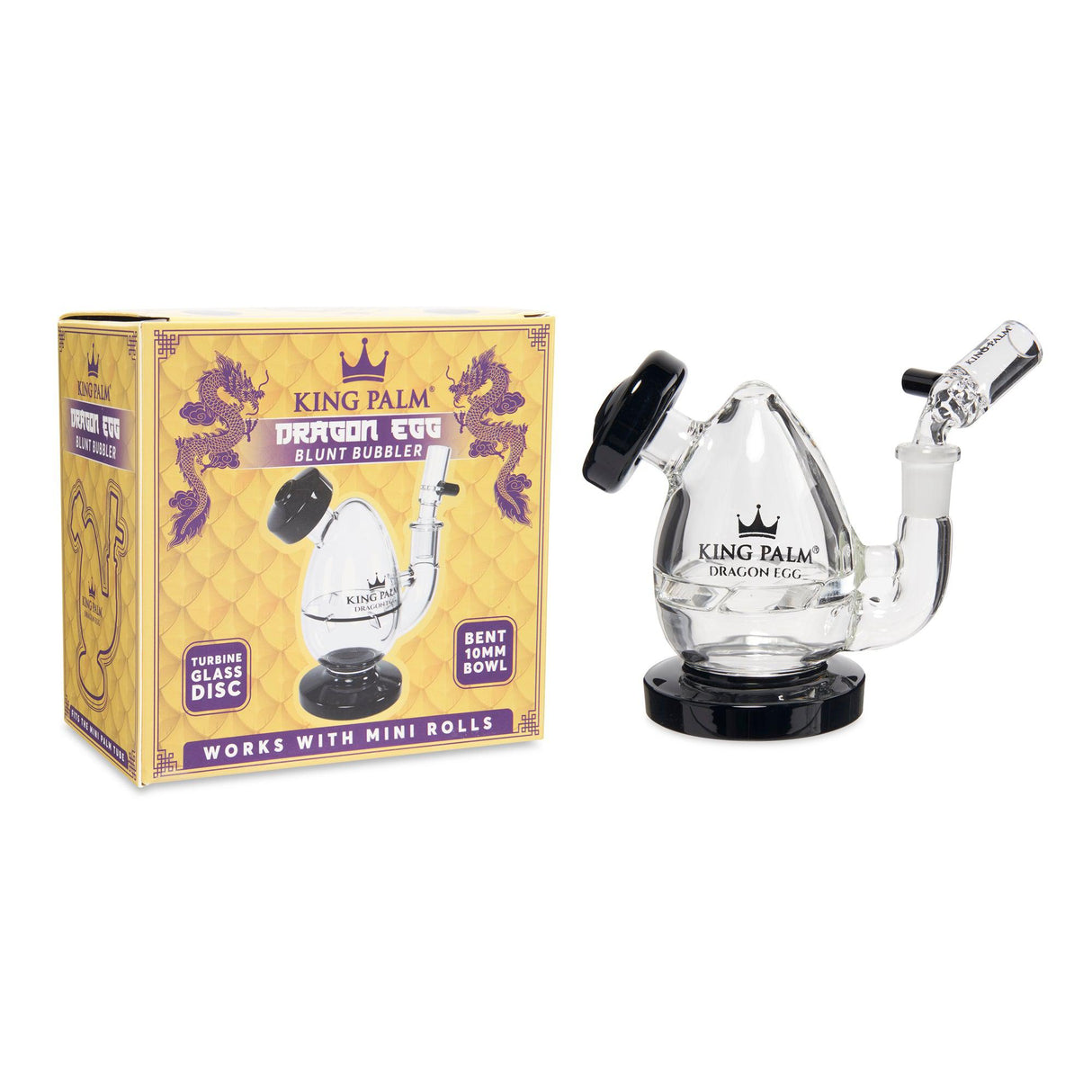 King Palm Dragon Egg Glass Blunt Bubbler Display – 6ct