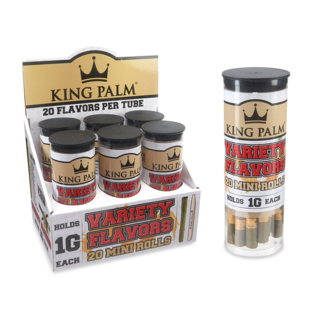 King Palm 20-Pack Flavored Mini Leaf Tubes – 6ct
