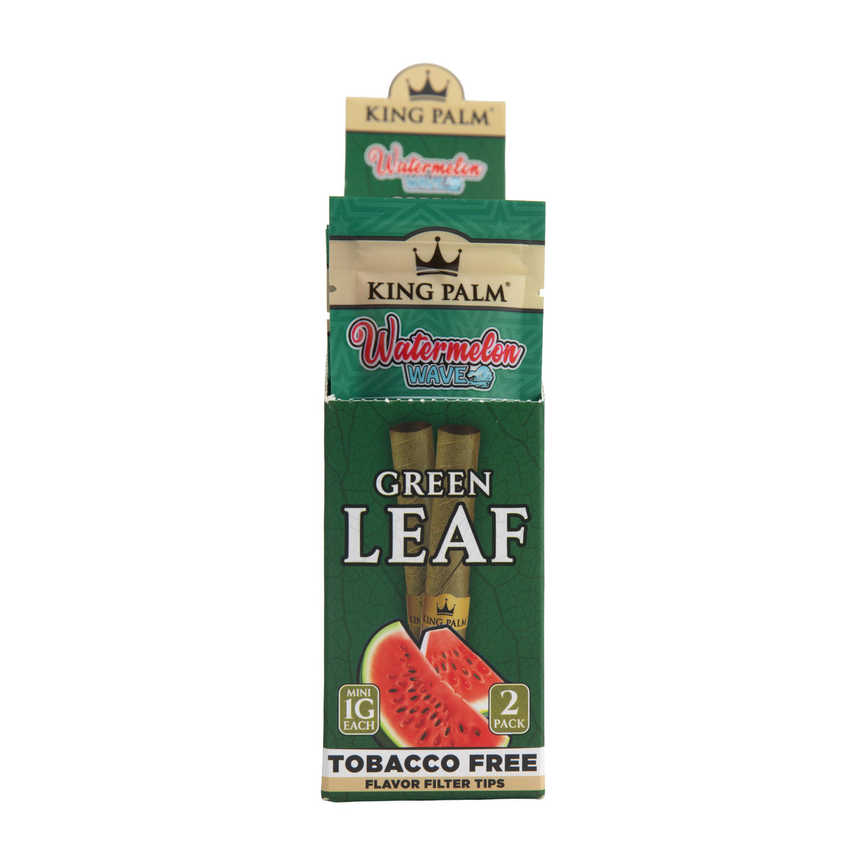 10ct King Palm Watermelon Wave 1g Mini 2pk display on a white background.