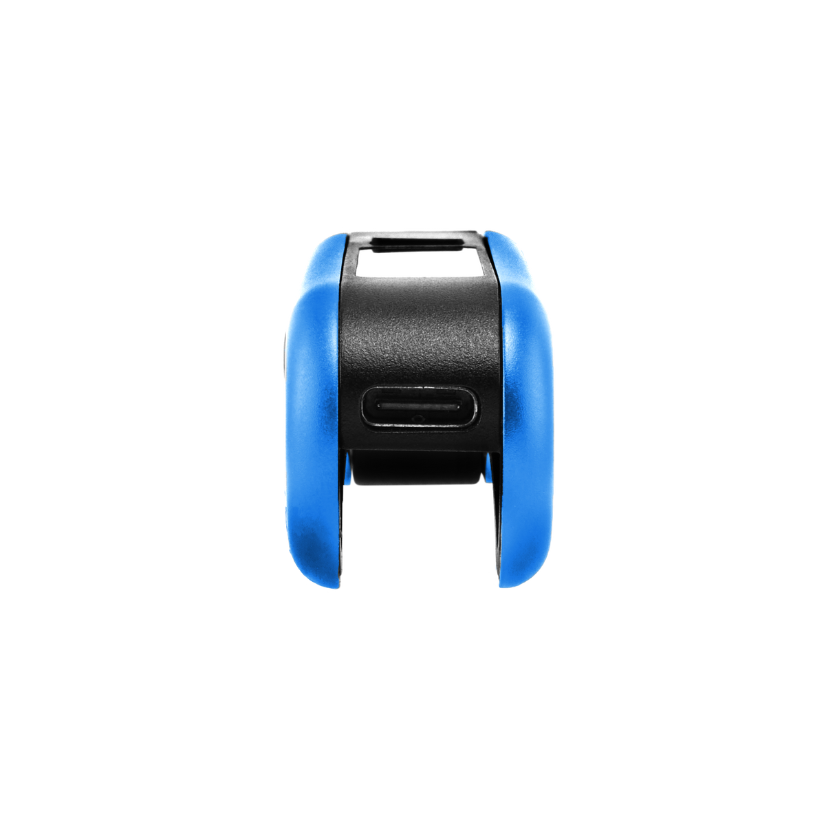 Bottom view of the blue Hinge, showing type-c port