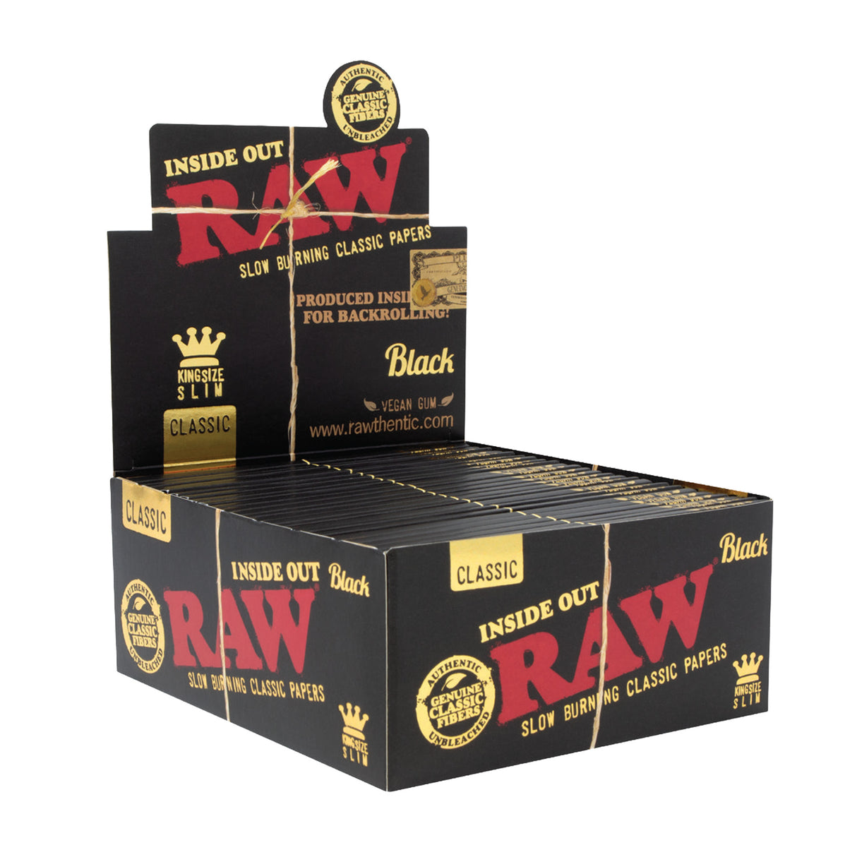 RAW Black King Size Inside Out Rolling Papers – 50ct
