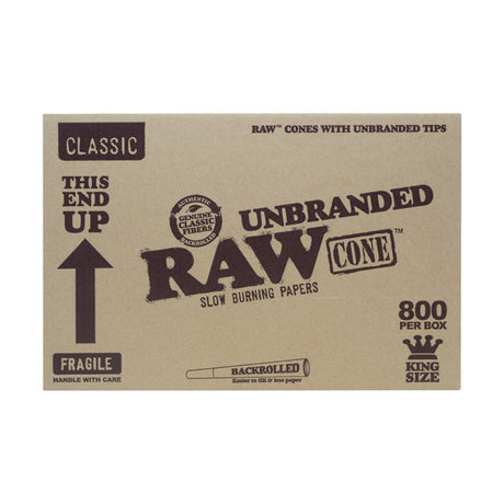 Raw Unbranded King Size Backrolled Cones BULK - 800ct