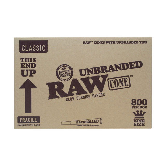 Raw Unbranded King Size Backrolled Cones BULK - 800ct