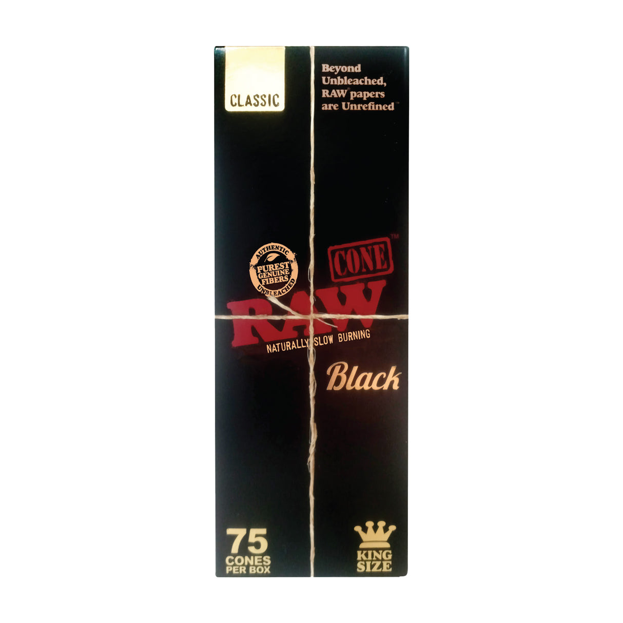 Raw Black King Size Backrolled Cones - 75ct