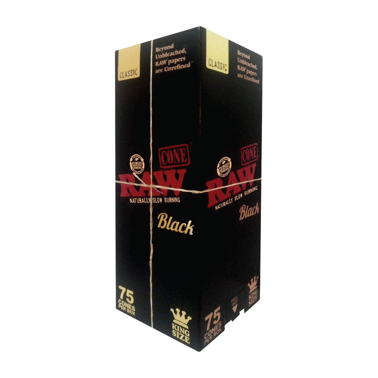 Raw Black King Size Backrolled Cones - 75ct