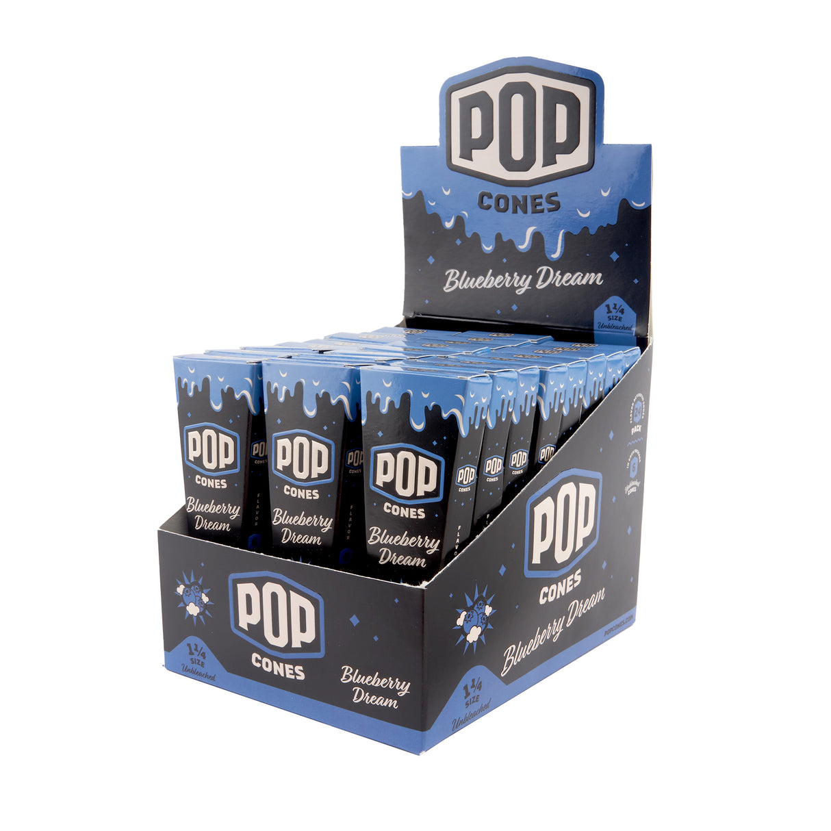 Pop Cones 1 ¼ Size Unbleached 6pk Cones – 24ct Display