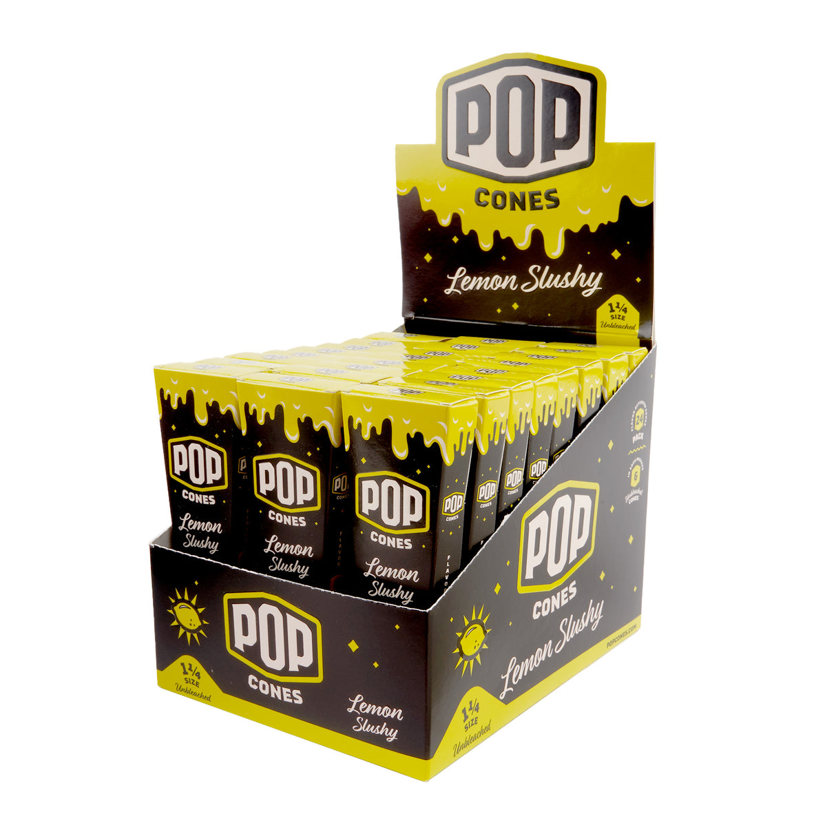 Pop Cones 1 ¼ Size Unbleached 6pk Cones – 24ct Display