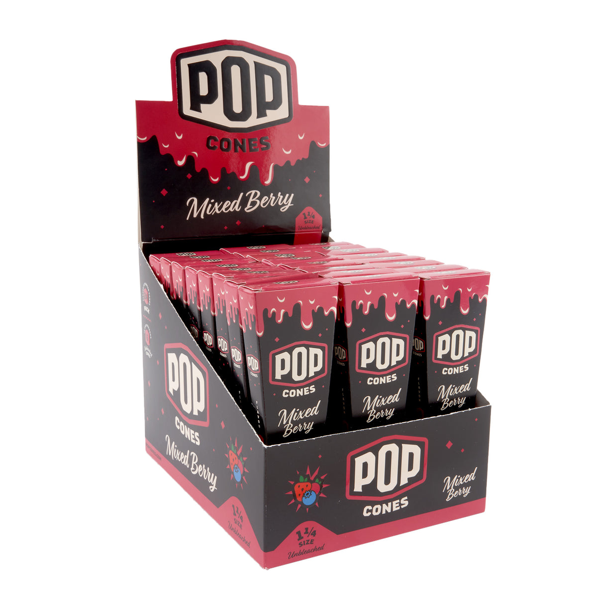 Pop Cones 1 ¼ Size Unbleached 6pk Cones – 24ct Display