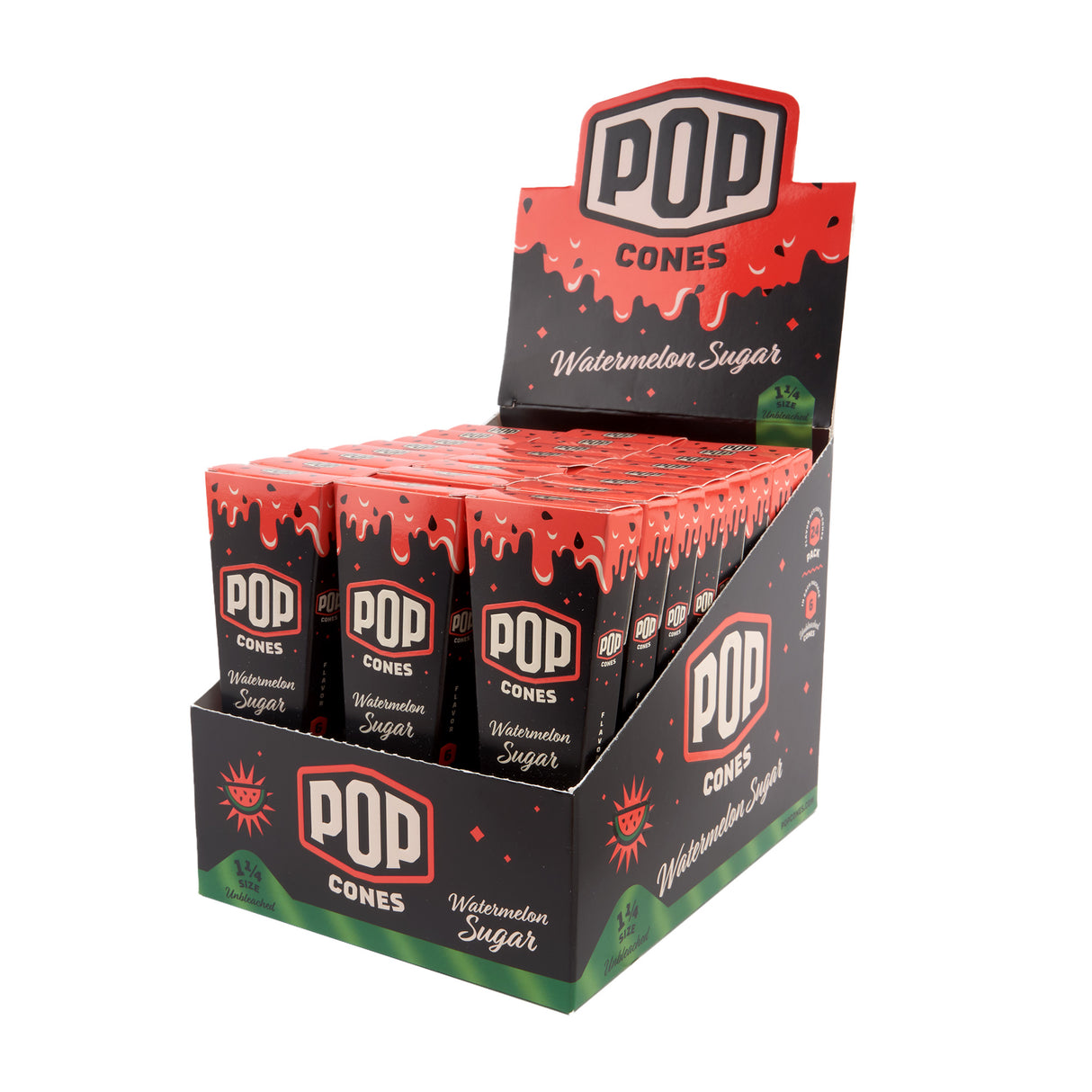 Pop Cones 1 ¼ Size Unbleached 6pk Cones – 24ct Display