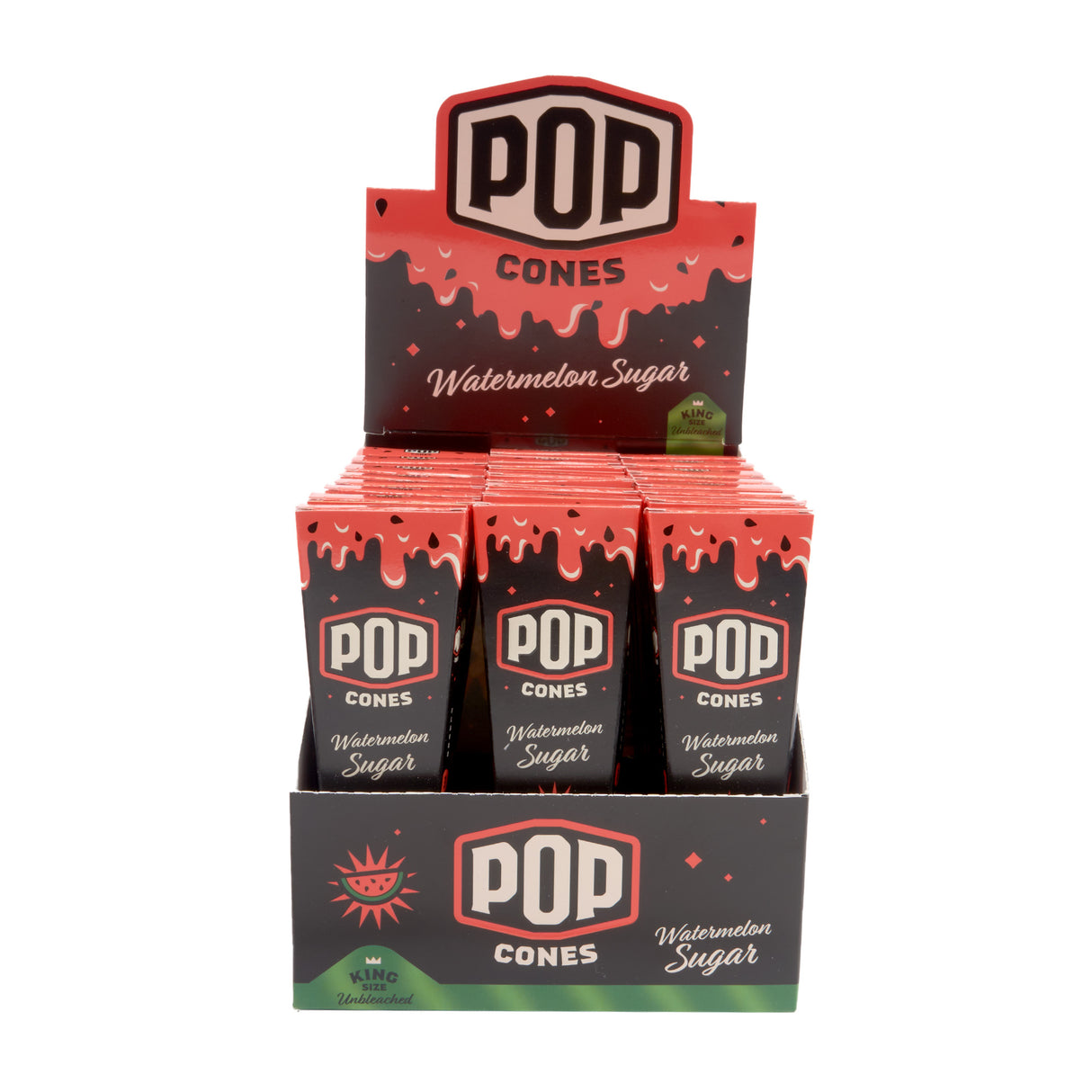 Pop Cones King Size Unbleached 3pk Cones - 24ct Display