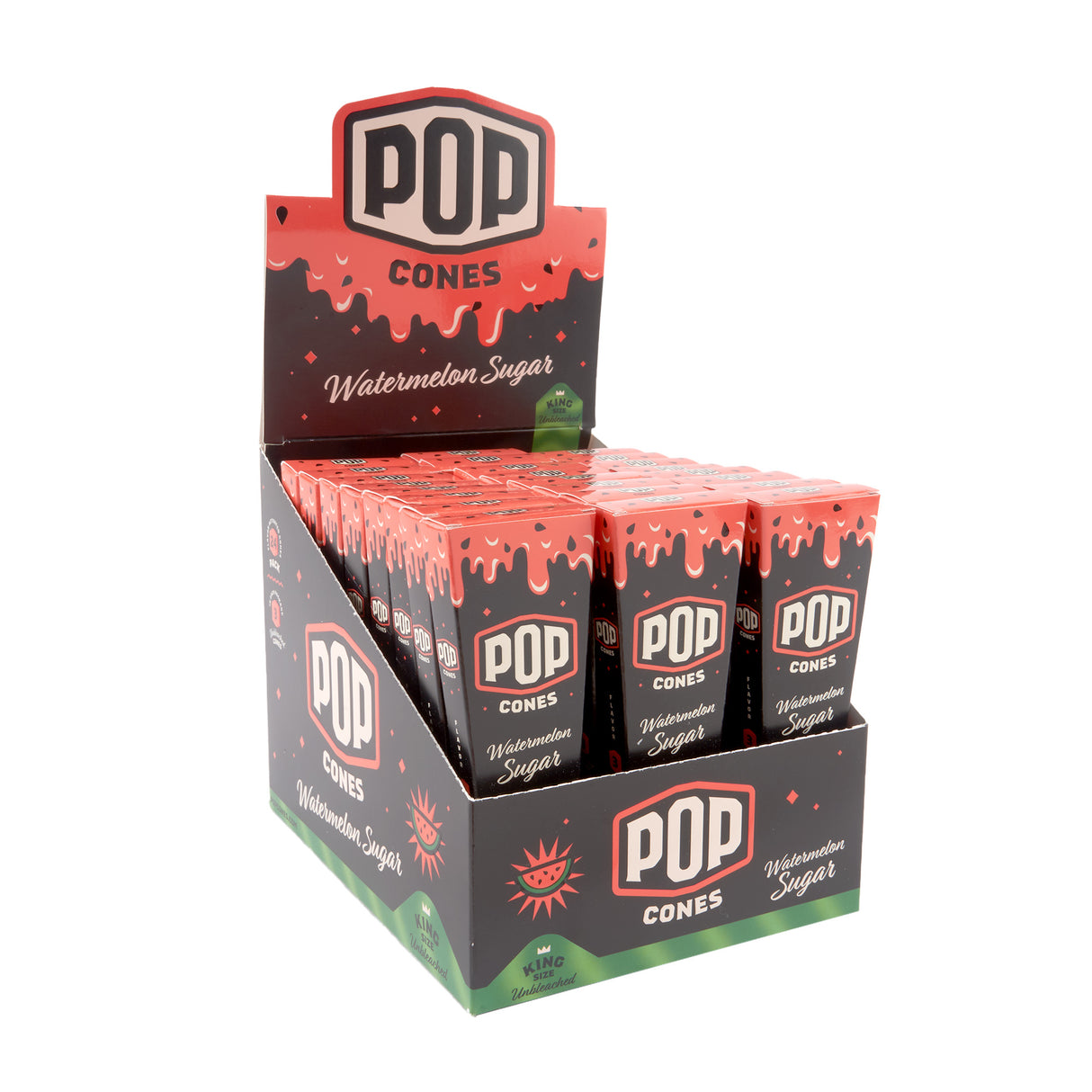 Pop Cones King Size Unbleached 3pk Cones - 24ct Display