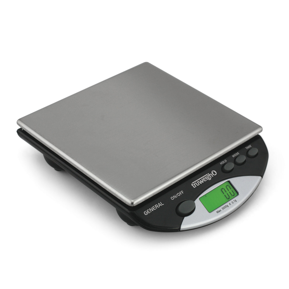 Truweigh General Compact Bench Scale - 3000g x 0.1g - Black
