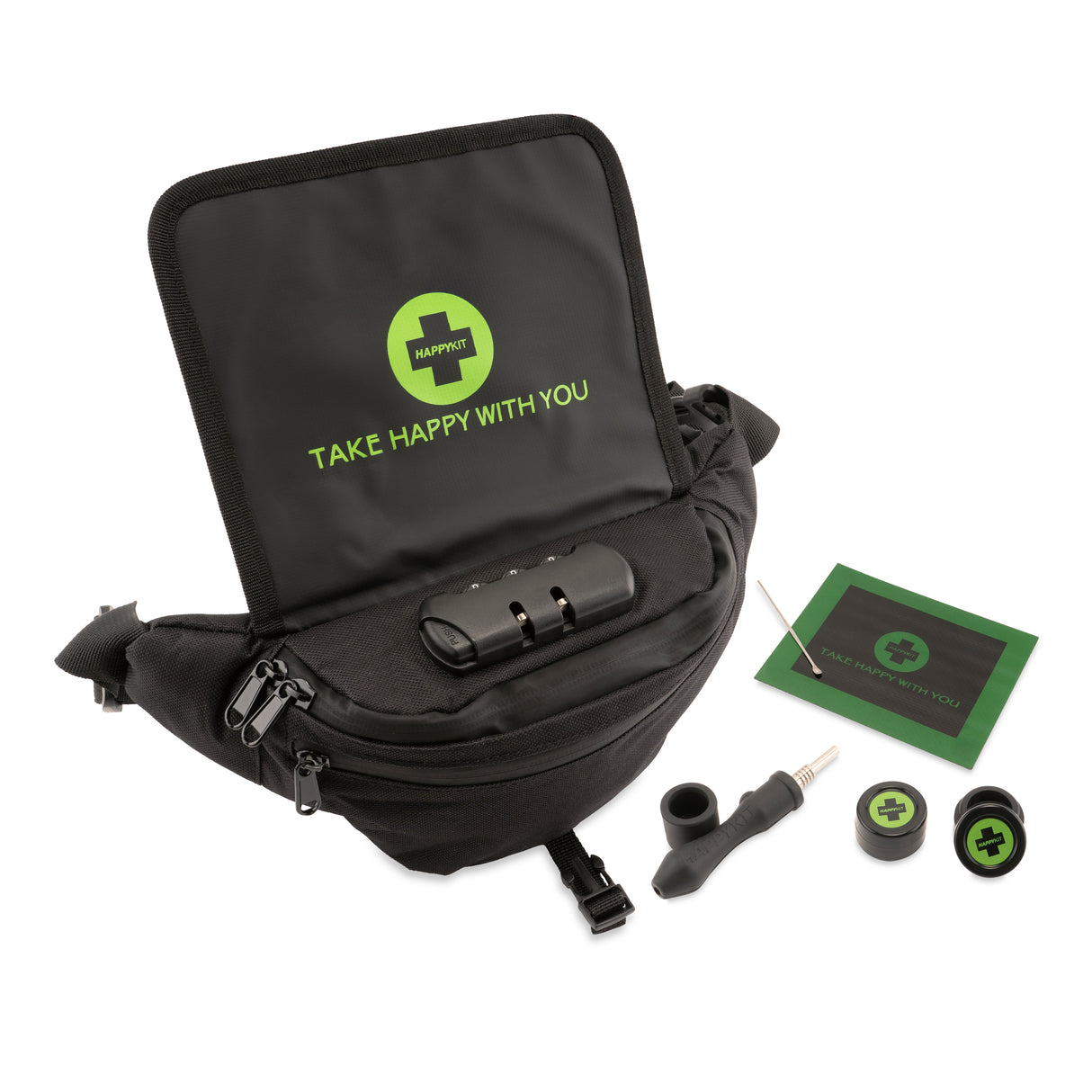Happy Pack Dab by Happy Kit All-in-One Smell Proof Travel Kit Fanny Pack for Concentrates