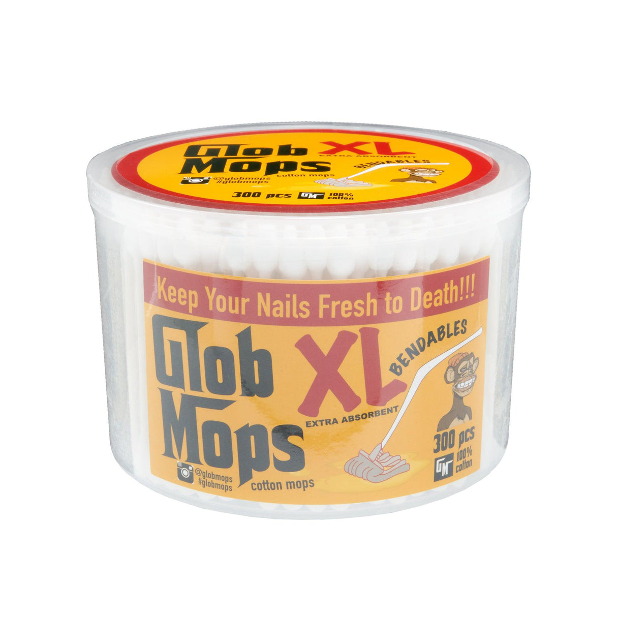 Glob Mops XL Bendable Cotton Swabs – 300ct Tub
