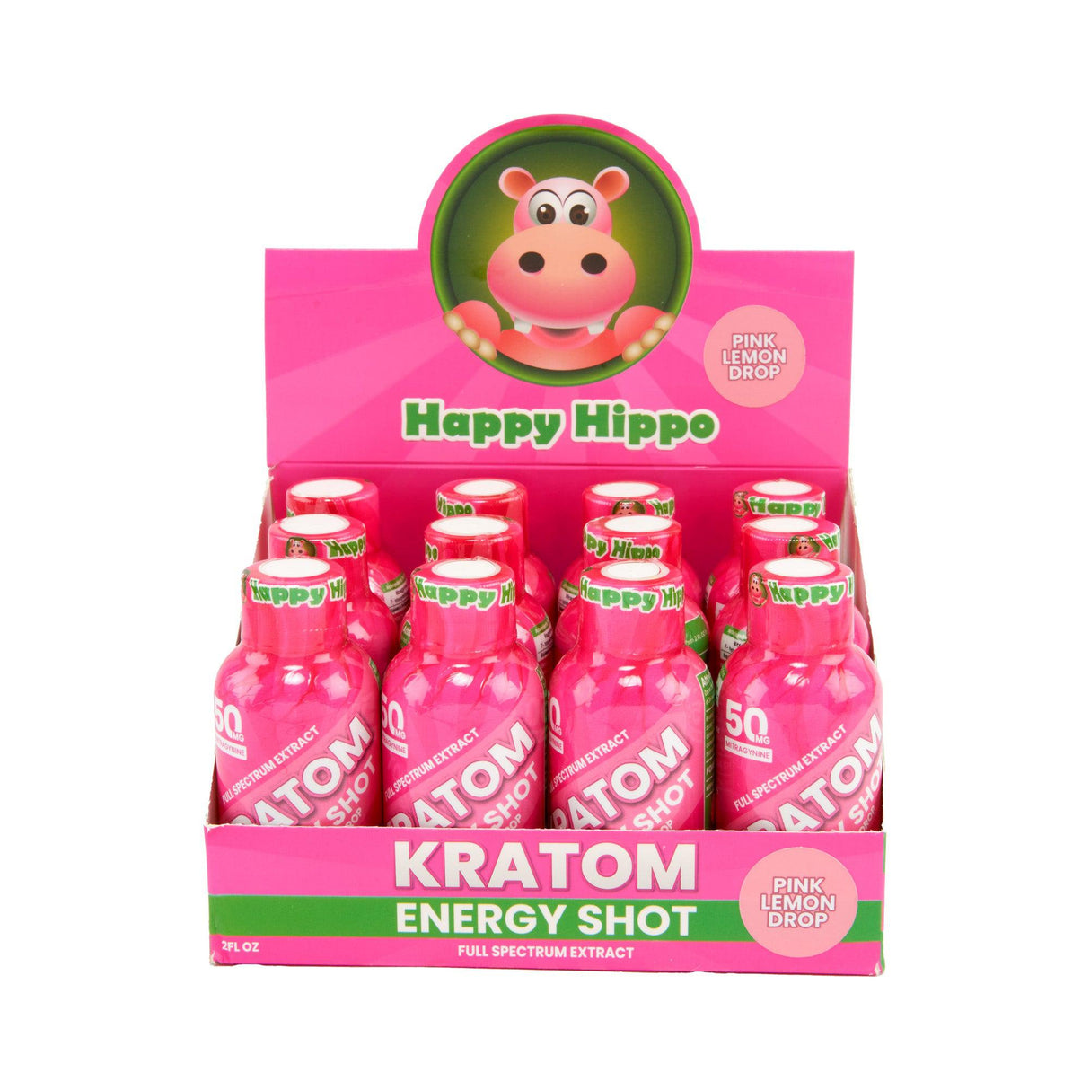 Happy Hippo Kratom Energy Shot – 50mg - 12ct