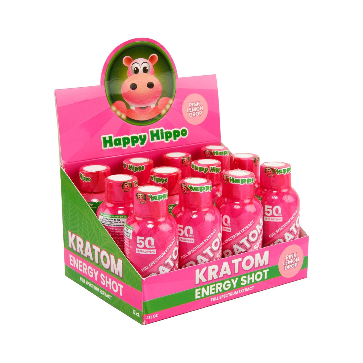 Happy Hippo Kratom Energy Shot – 50mg - 12ct