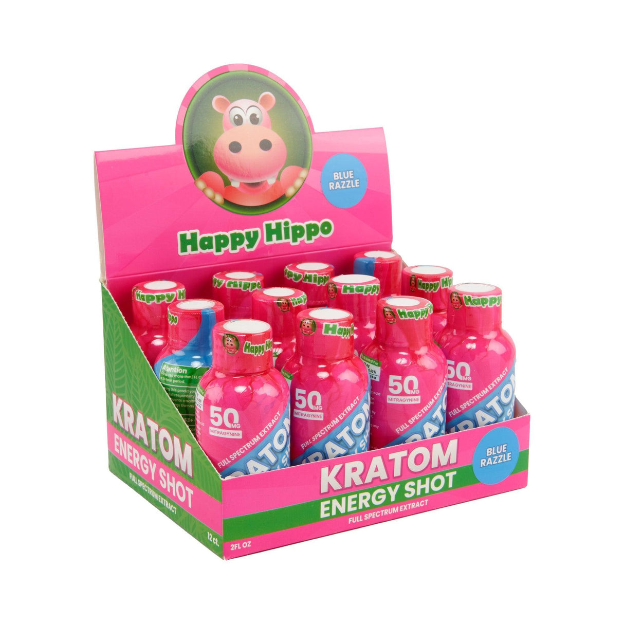Happy Hippo Kratom Energy Shot – 50mg - 12ct