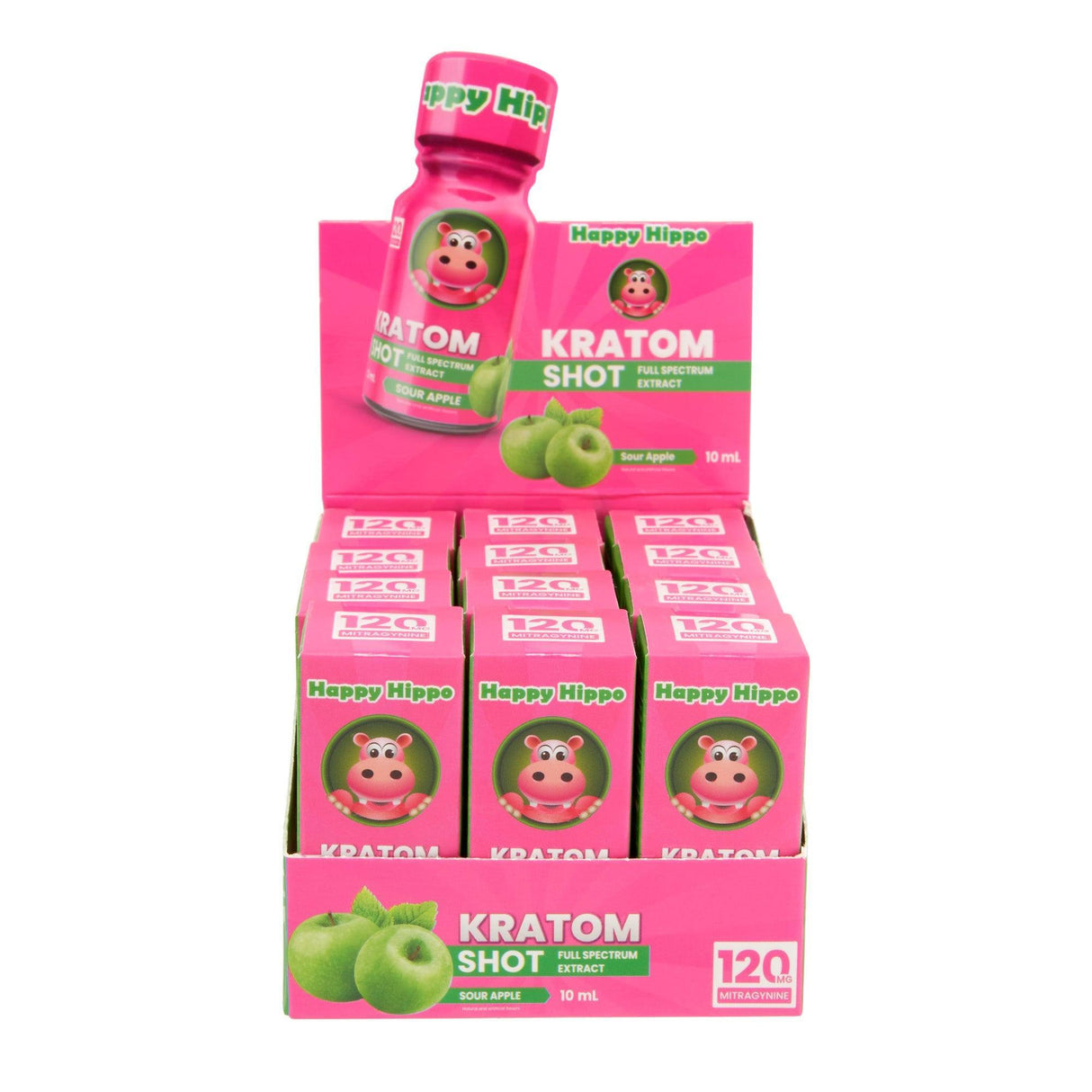 Happy Hippo Kratom Extract Shot - 120mg - 12ct