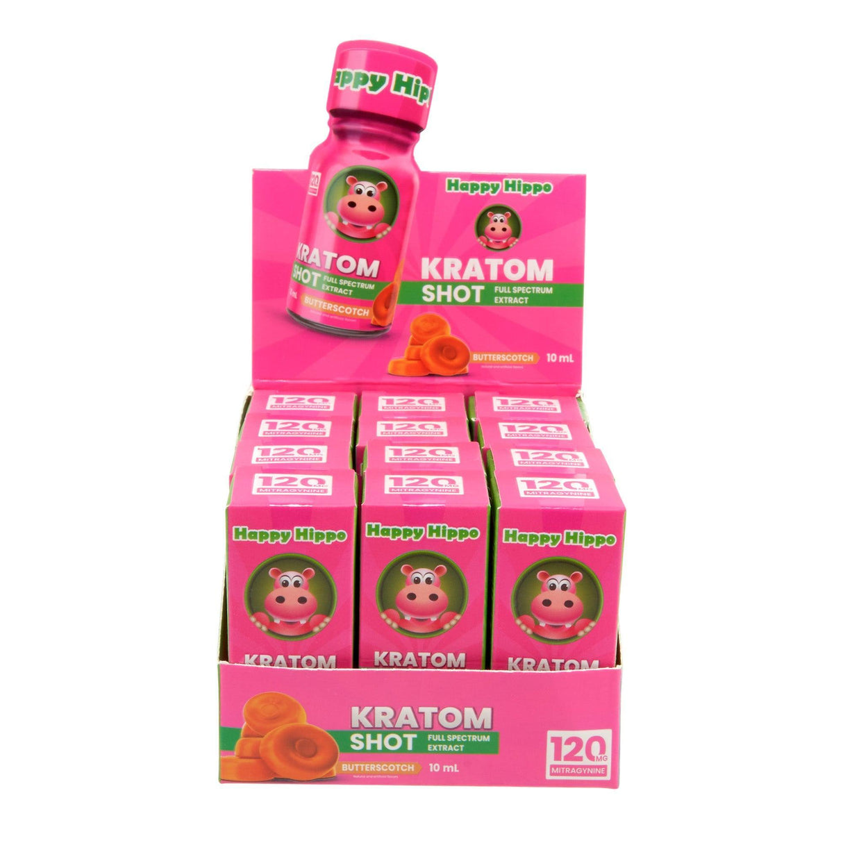 Happy Hippo Kratom Extract Shot - 120mg - 12ct