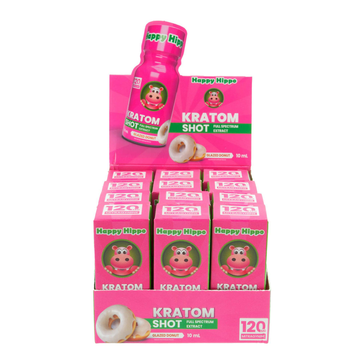 Happy Hippo Kratom Extract Shot - 120mg - 12ct