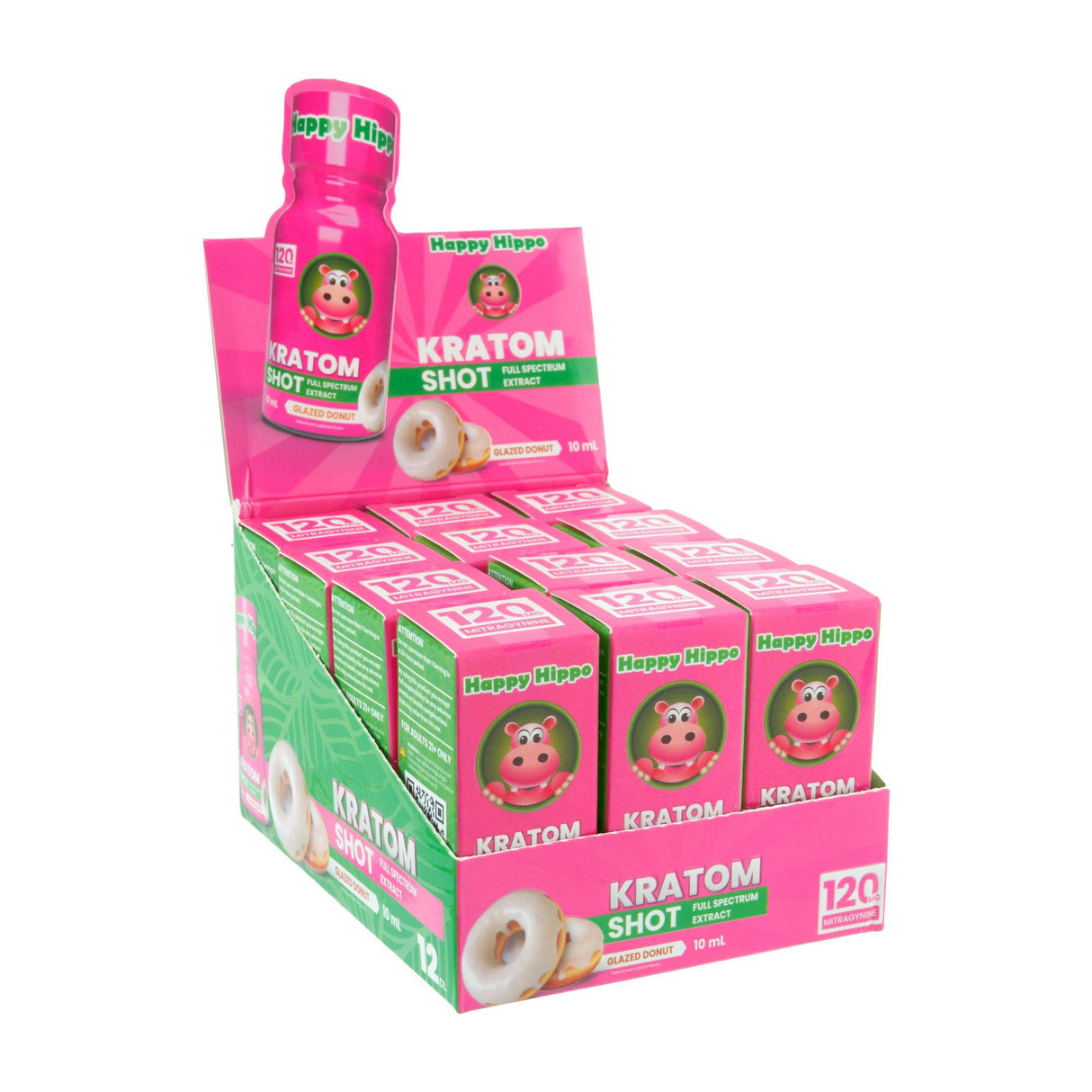 Happy Hippo Kratom Extract Shot - 120mg - 12ct
