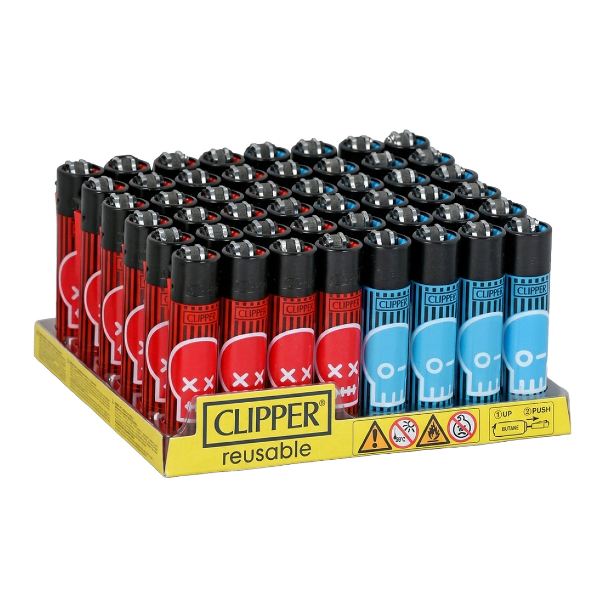Clipper Lighter 48ct POP Counter Display – Rock Skulls