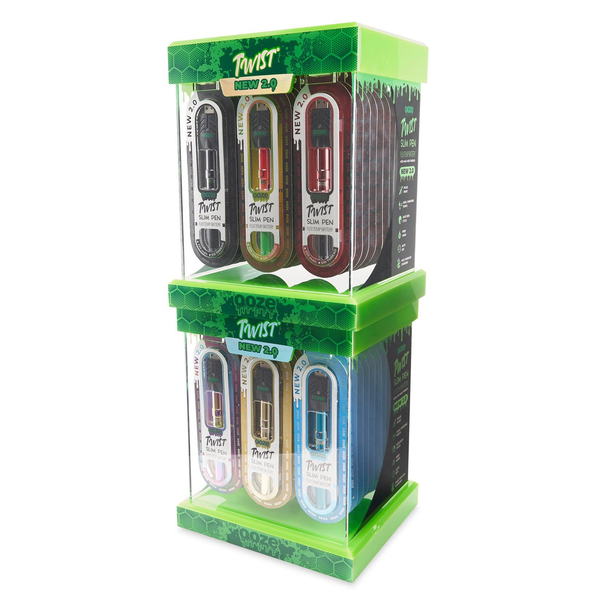 Ooze Twist Slim Pen 2.0 Stackable Display – 48ct