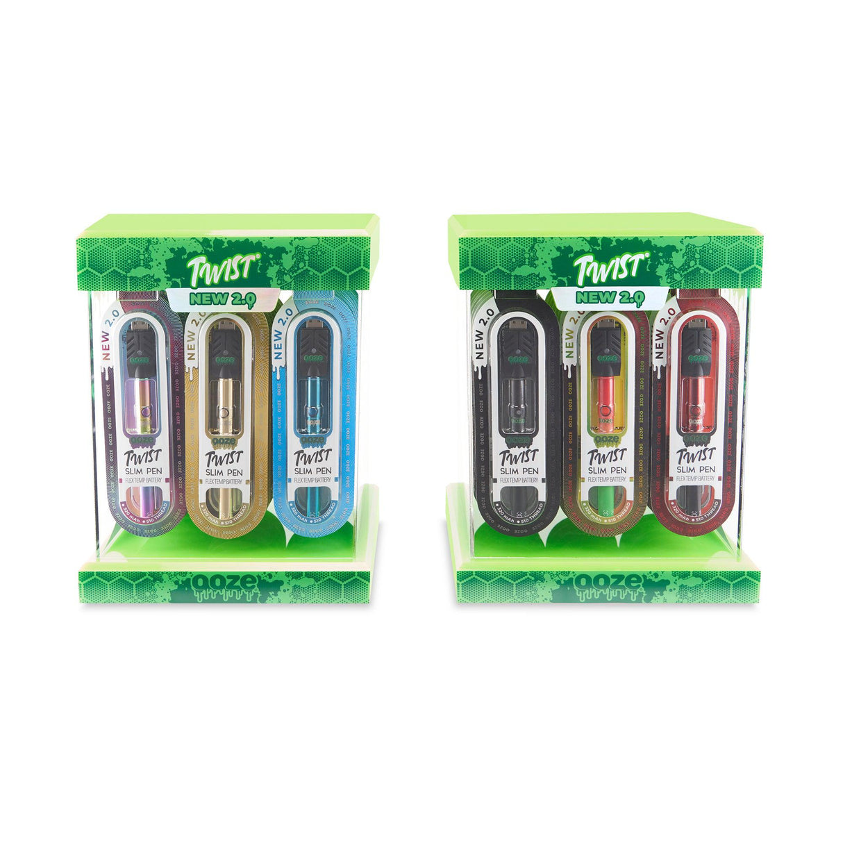 Ooze Twist Slim Pen 2.0 Stackable Display – 48ct