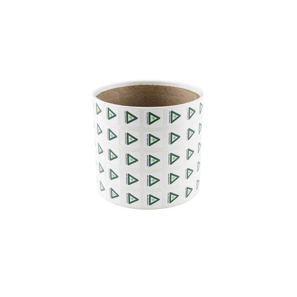 Green Triangle Contains THC Small Square Compliant Labels