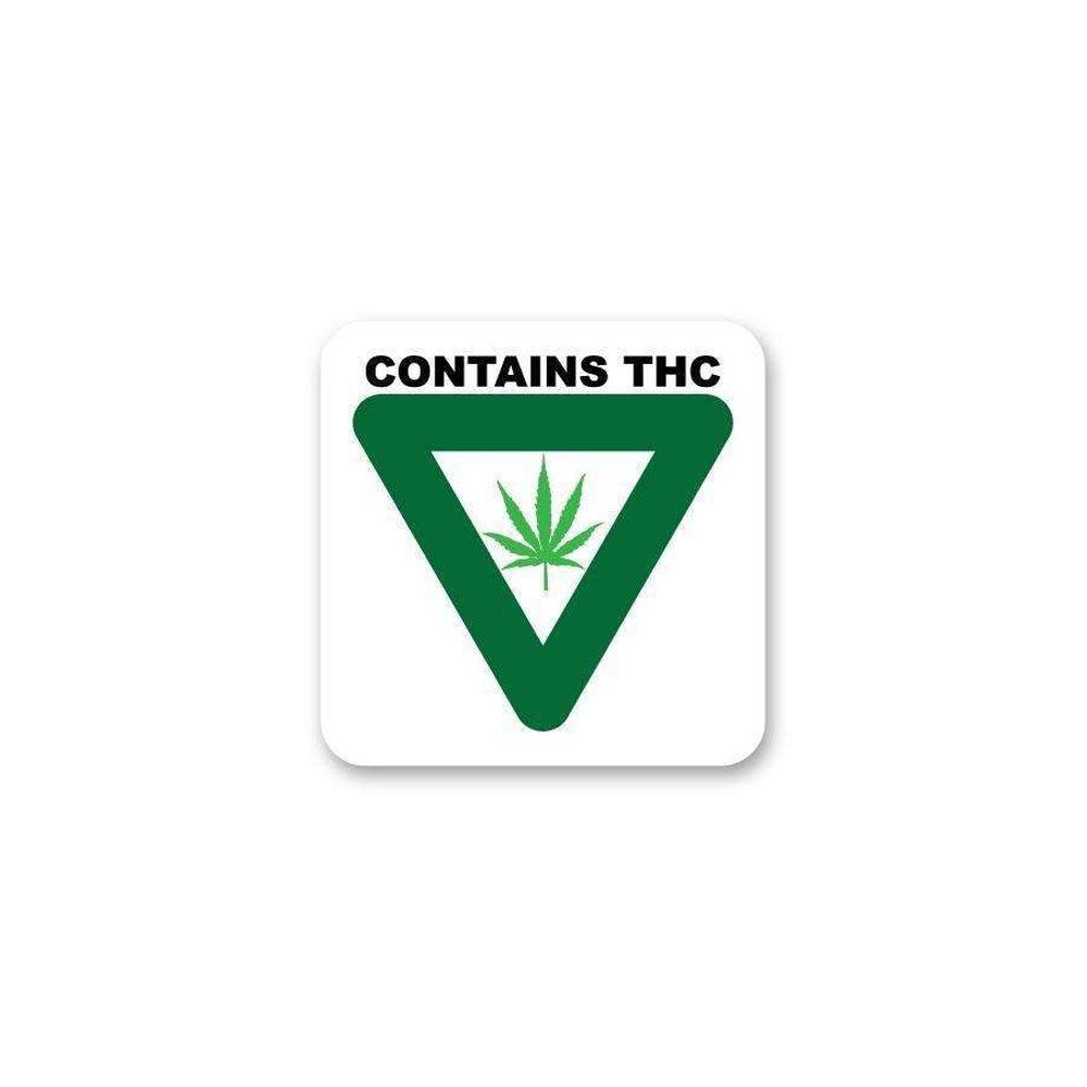 Green Triangle Contains THC Small Square Compliant Labels