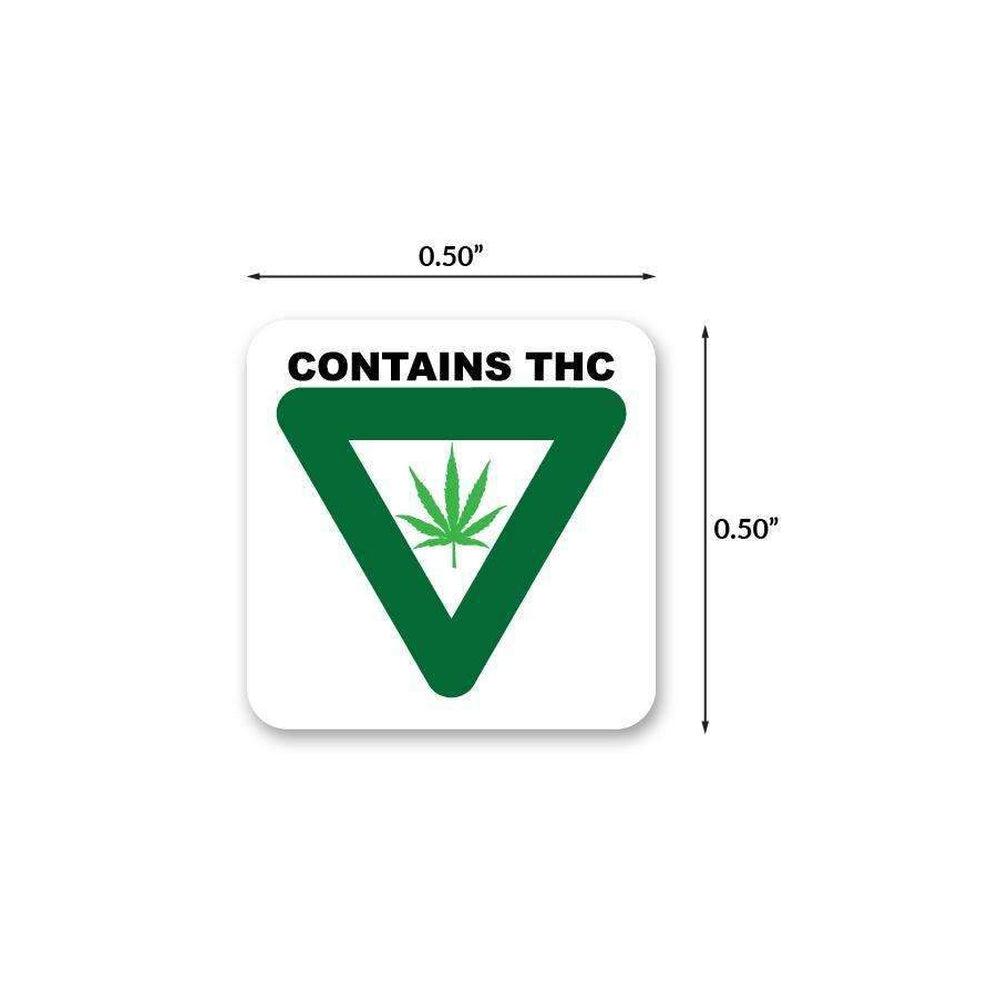 Green Triangle Contains THC Small Square Compliant Labels