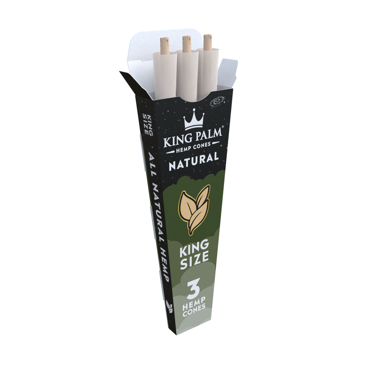 King Palm King Size Hemp Cones 30ct Display – Natural