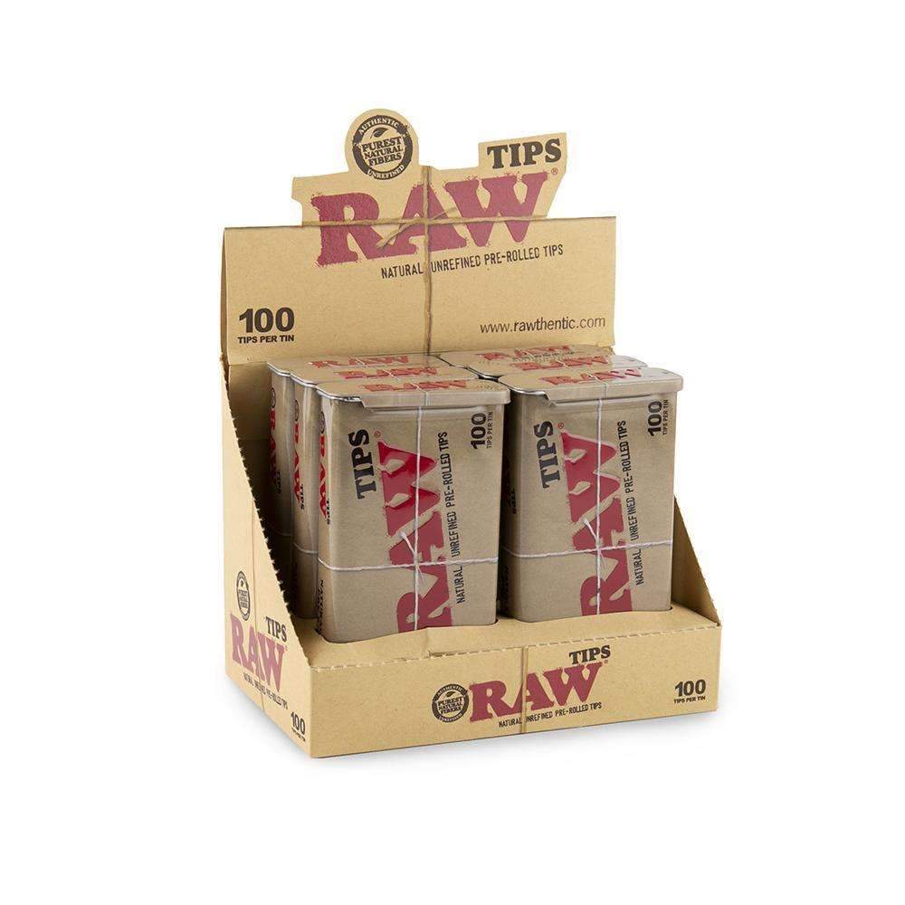 Raw Pre Rolled Tips in Tin 100pk - 6ct