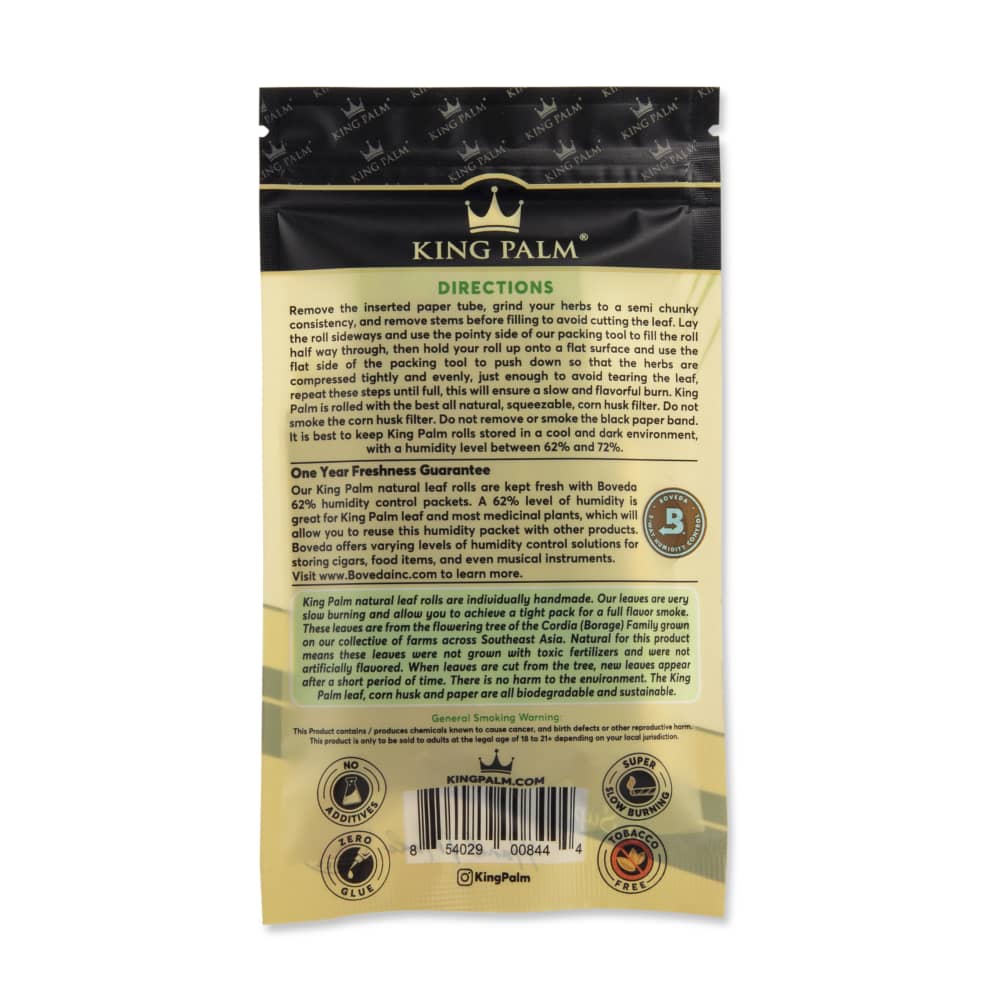King Palm Mini Size Natural Pre-Rolled 5pk Leaf Tubes - 15ct
