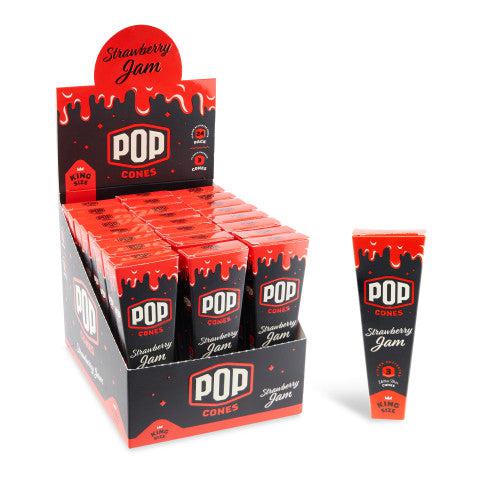 Pop Cones King Size Unbleached 3pk Cones - 24ct Display