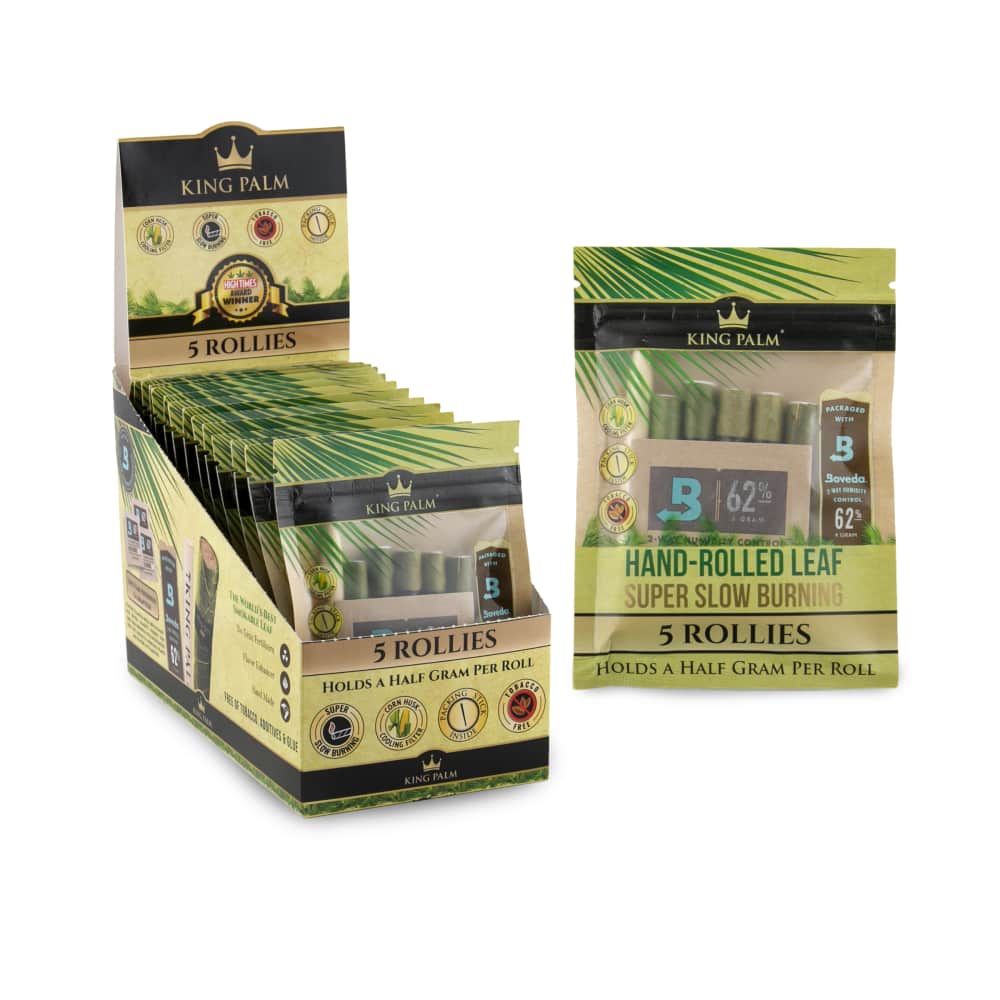King Palm Rollie Size Natural Pre-Rolled 5pk Leaf Tubes - 15ct