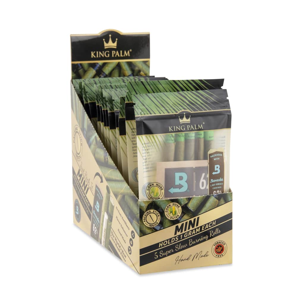 King Palm Mini Size Natural Pre-Rolled 5pk Leaf Tubes - 15ct