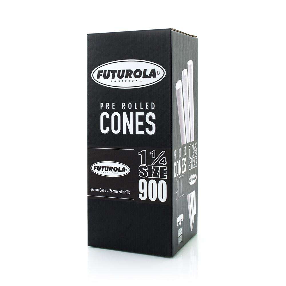 Futurola Cones - 1 1/4 - Classic White - Printed Tip - 900ct
