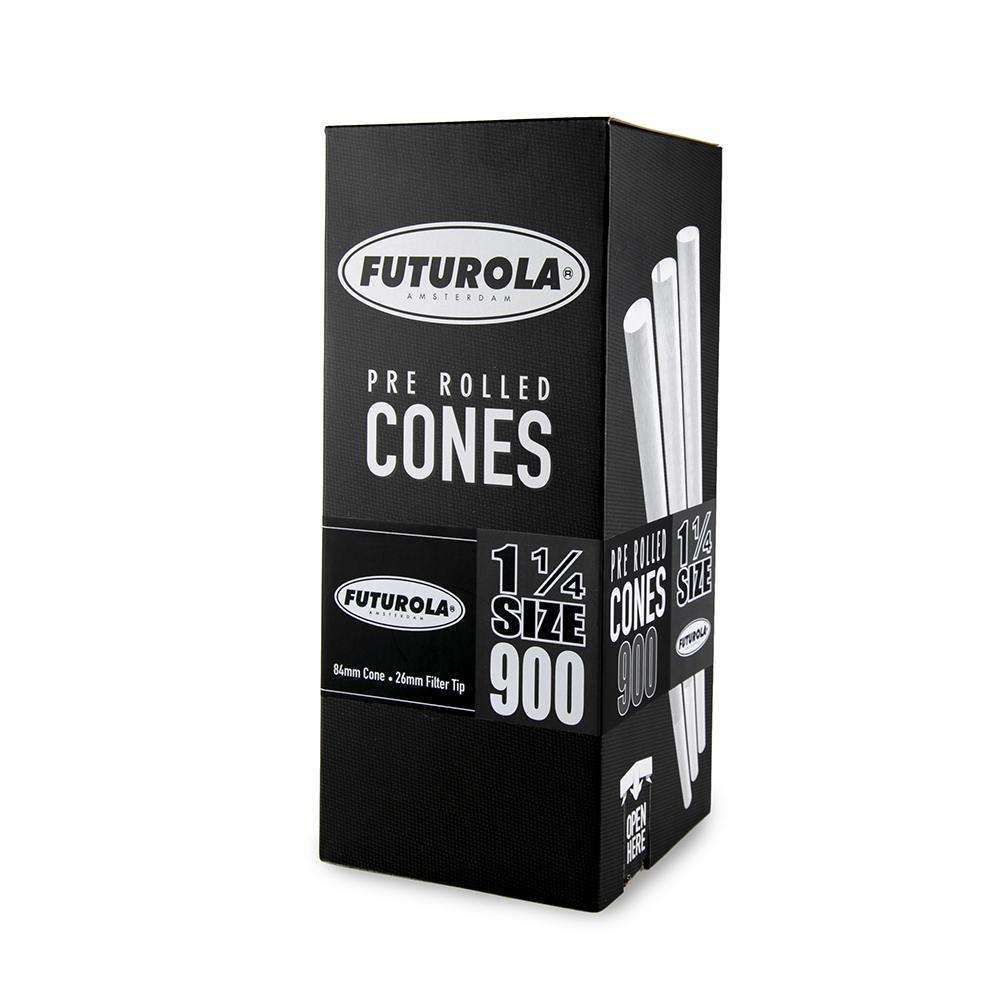 Futurola Cones -1 1/4 - Classic White - Non-Printed Tip - 900ct