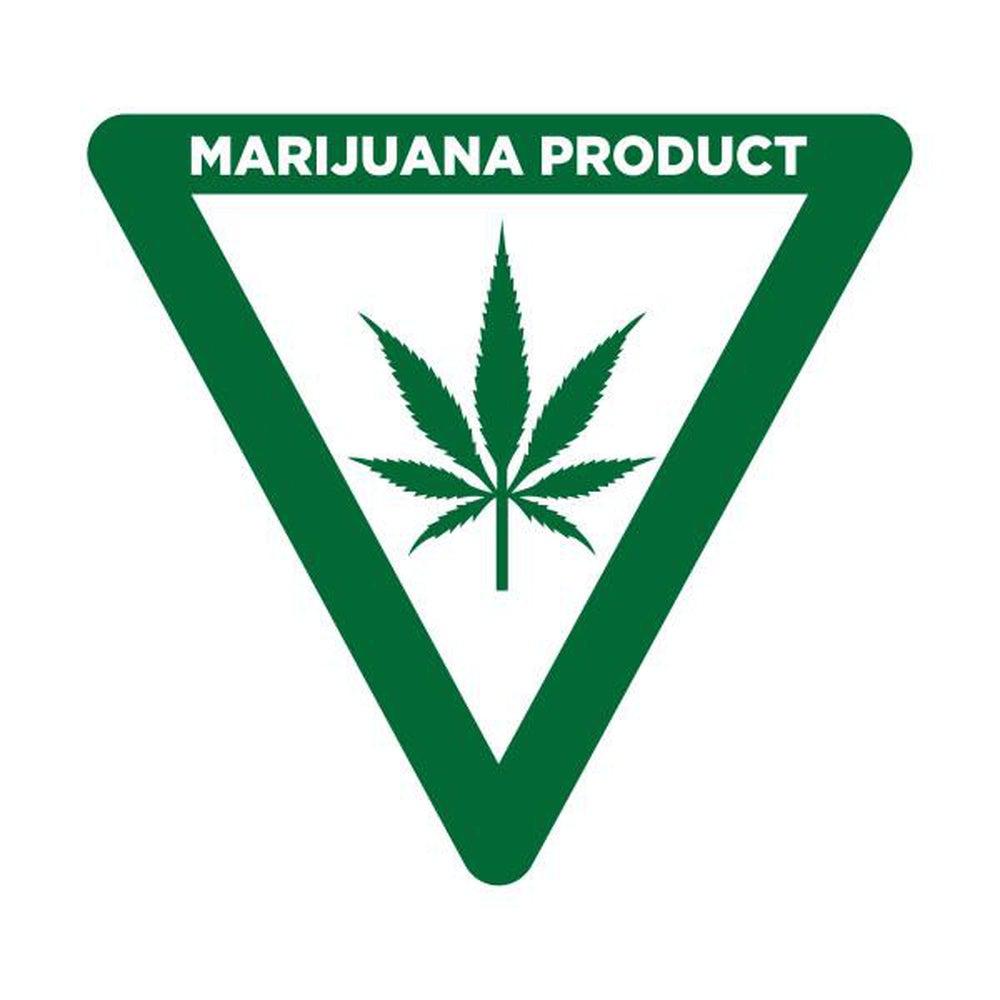 Green Triangle Contains THC Small Square Compliant Labels