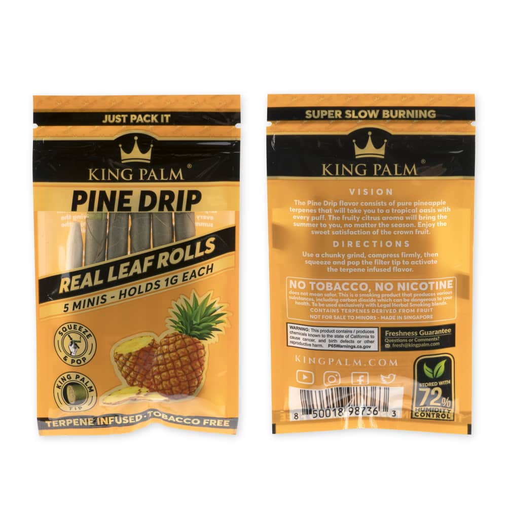 King Palm 5pk Mini Flavored Leaf Tubes – 15ct Display