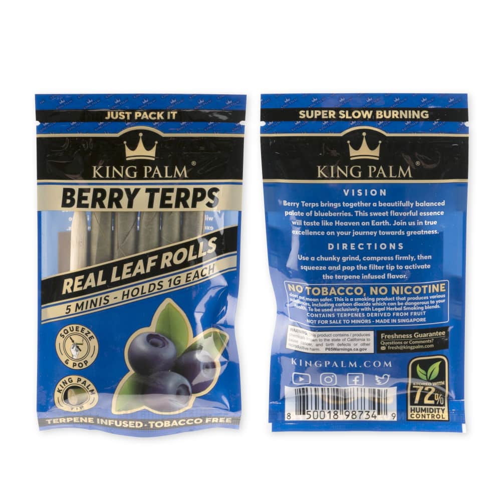 King Palm 5pk Mini Flavored Leaf Tubes – 15ct Display