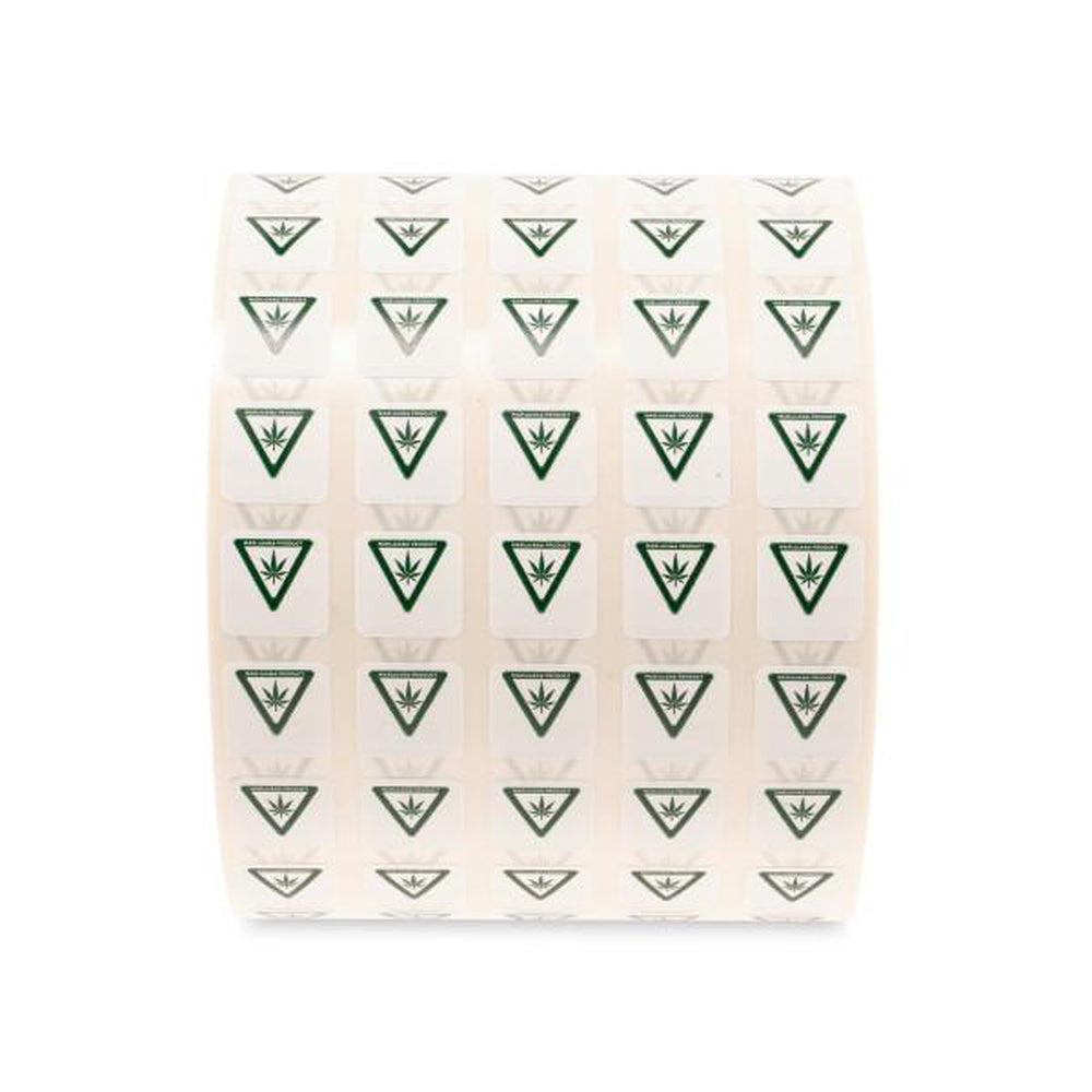 Green Triangle Contains THC Small Square Compliant Labels