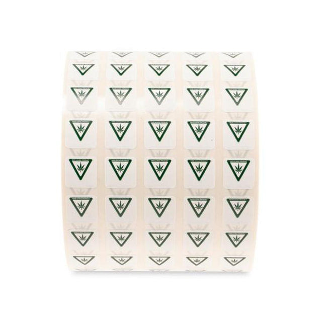 Green Triangle Contains THC Small Square Compliant Labels