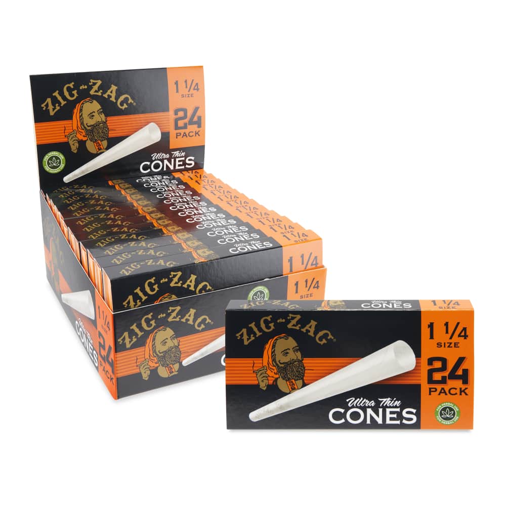 Zig Zag 1 ¼ Size Ultra Thin Pack of 24 Cones – 12ct Display