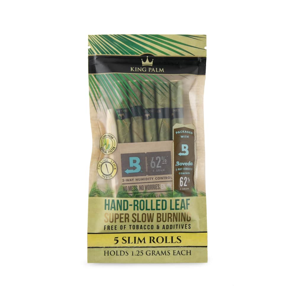 King Palm Slim Size Natural Pre-Rolled 5pk Leaf Tubes - 15ct
